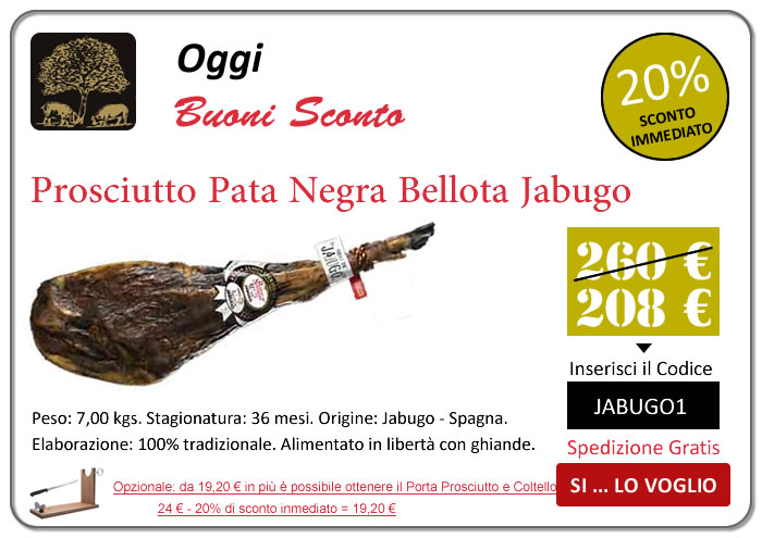 Buoni sconto su prosciutto pata negra di jabugo