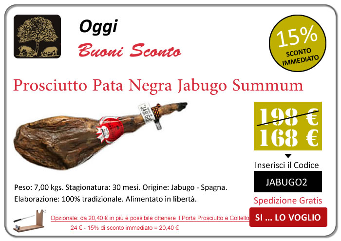 Buoni sconto su prosciutto pata negra